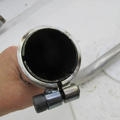 Pair of Vtg Chrome Staggered Dual Exhaust Header Pipes Harley Ironhead