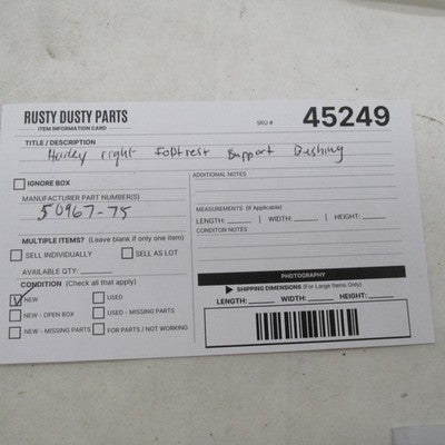 Harley Davidson Genuine NOS Right Footrest Support Bushing 50967-75