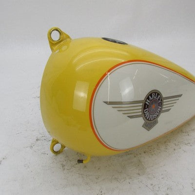 Harley Davidson OEM Left Fuel Tank Yellow White Painted FLSTF Fat Boy