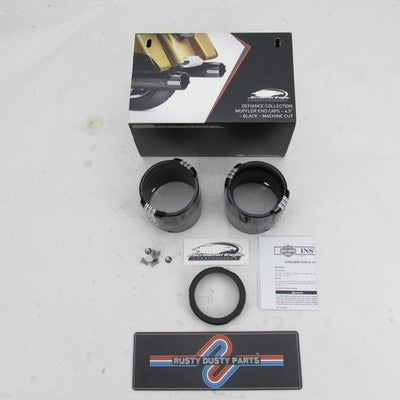 Harley Davidson Genuine NOS NIB Defiance 4.5" Muffler Exhaust End Caps