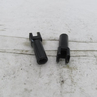 Pair of Harley OEM Gloss Black Passenger Footpeg Support Mounts Clevis