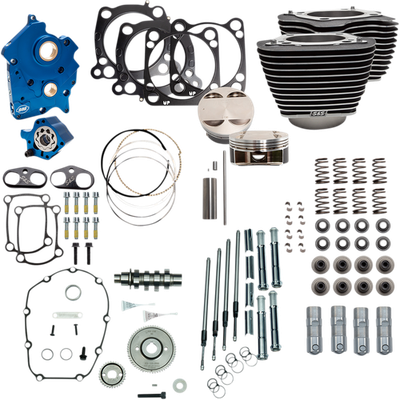 S & S Cycle 128" Power Pack GearDrive with Highlighted Fins - Water Co