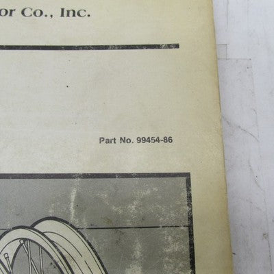 Harley Davidson Genuine Late 1984-1986 Police Models Parts Catalog 994