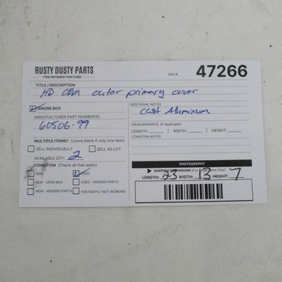 Harley OEM NOS Softail Dyna Outer Primary Cover Silver 60721-99 60506-