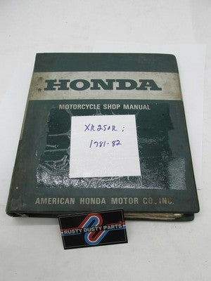 Honda Official Factory 1981-1982 XR250R Service Shop Manual Book