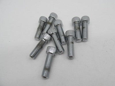 LOT of 9 Harley NOS 3/8"-24 x 1-1/4" Socket Head Screws, Chrome 94370-