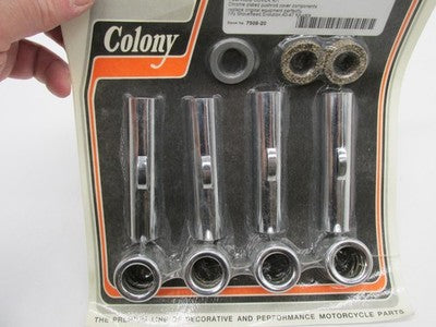 Colony V-Twin NOS Harley Upper Pushrod Cover Cup and Clip Kit, Chrome