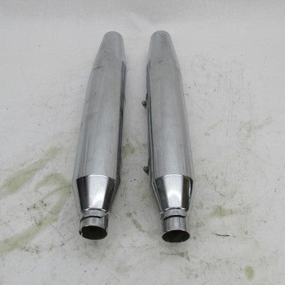 Pair of Harley OEM 05-06 Softail FLSTN Chrome Mufflers 65357-05 65358-