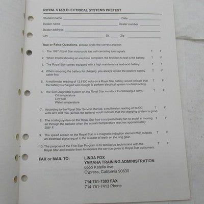 Lot of 4 Yamaha Royal Star Electrical Systems Training Service Manual