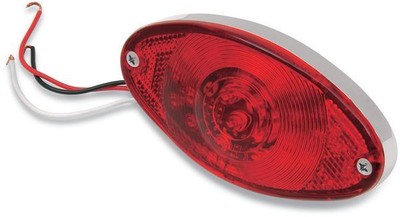 Drag Specialties LED Taillight Ultra-Thin Cat Eye with Red Lens 2010-0