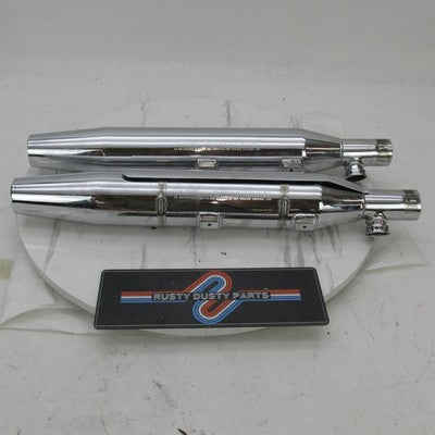 Pair of Harley Chrome Exhaust Muffler Pipes 00-06 Softail Night Train