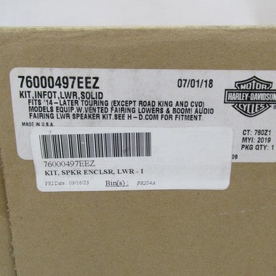 Harley OEM NOS Fairing Lower Speaker Enclosure, Industrial Gray 760004