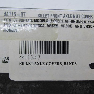 Harley-Davidson OEM NOS Narrow Band Billet Front Axle Cover Kit 44115-