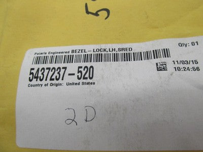 Polaris Genuine OEM NOS Victory Indian Red Left Saddlebag Lock Bezel 5