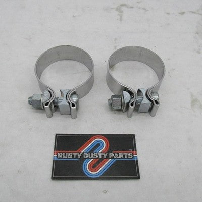 Pair of Harley Davidson OEM 1.75" Exhaust Muffler Clamps 65296-95