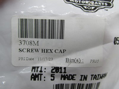 Lot of 5 Harley-Davidson Genuine OEM NOS Hex Cap Screws 3708M