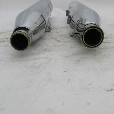 Pair of Harley OEM Stock Softail Street Bob Chrome Mufflers w/ Shields