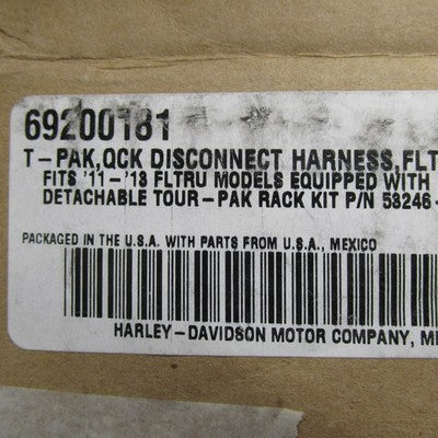 Harley-Davidson OEM NOS Tour-Pak Light Harness Kit w/ Hardware 70113-0
