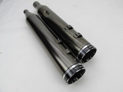 Khrome Werks NOS HP Plus 4.5" Slip-On Mufflers Smoked Chrome 1801-1453