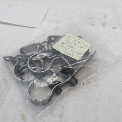 Large Mixed Lot of Vintage BSA Triumph Exhaust Clamps & Misc Hardware