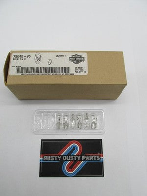Lot of 6 Harley-Davidson OEM NOS 3.4W Wedge Type Mini Bulbs, Clear 750