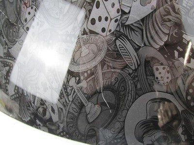 Harley-Davidson 1999-08 Smoked Fairing Windshield w/ Skull Graphics T1