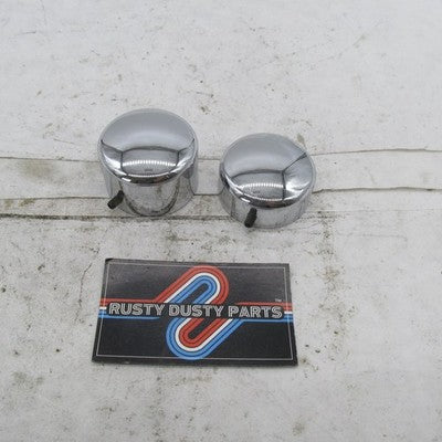 Pair of Harley OEM Chrome Rear Axle Front Nut Covers Dyna Softail 08-1