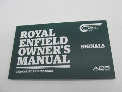 Royal Enfield OEM NOS Classic 350 Halcyon Grey Owner's Manual, Signals