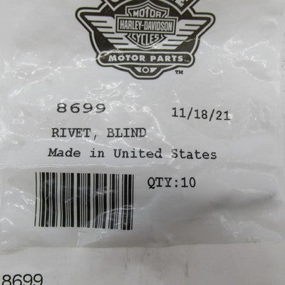 Lot of 2 Harley-Davidson OEM NOS Blind Rivets 8699