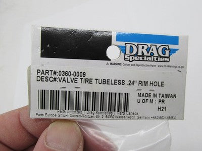 Drag Specialties NOS PAIR Chrome Bolt-In Valve Stems 0.24" 0360-0009
