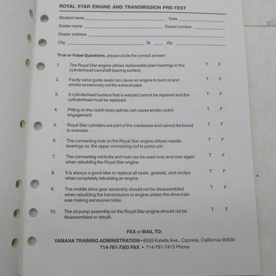 Lot of 4 Yamaha Royal Star Electrical Systems Training Service Manual