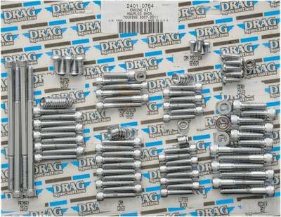 Drag Specialties Complete Motor Socket-Head Bolt Set Chrome Knurled 24