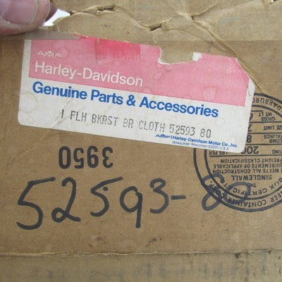 Vtg Harley Davidson OEM NOS Brown Cloth Black Vinyl Backrest Seat Pad