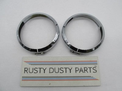 Lot of 2 Harley Genuine NOS 4.5 Inch Chrome Aux Spot Lamp Light Trim R