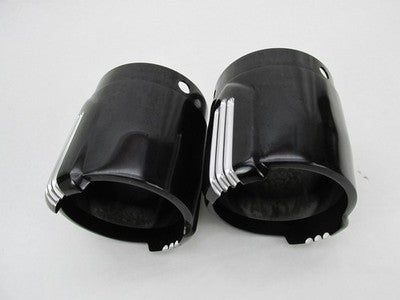 Harley Davidson Genuine NOS Black Defiance Muffler 4.5" End Caps 65100