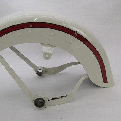 Harley OEM 97 Heritage Springer FLSTS Front Fender Birch White w/ Red
