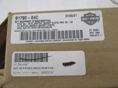 Harley Davidson Genuine NOS Softail Chrome Saddlebag Support Kit 91790