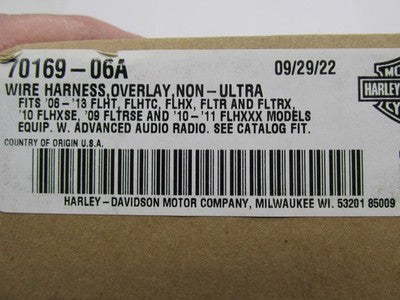 Harley Genuine OEM NOS Non-Ultra Audio System Wiring Harness Overlay 7