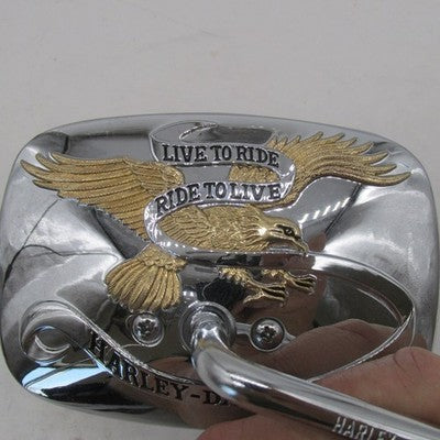 Harley Davidson OEM Gold/Chrome Live To Ride Short Stem Mirror Right 9
