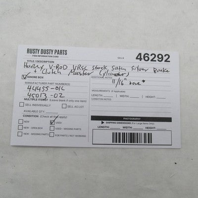 Harley OEM Silver V-Rod VRSC Brake Clutch Master Cylinder Set 44455-01