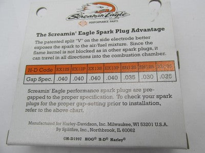 Harley Davidson Genuine NOS Screamin' Eagle XL10S Spark Plugs 32322-91