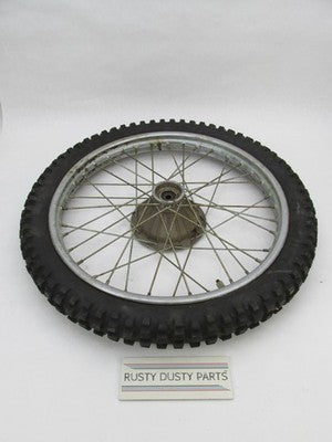Vintage Conical Spokes Front Wheel Assy w/ Metzeler Motorcross Tire 3.