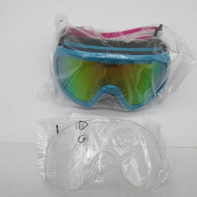 Biltwell Overland Goggles 2.0 Gloss Cyan Tri-Stripe 2111-0944-003 | 26