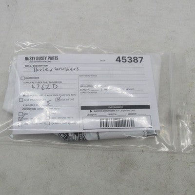 Lot of 5 Harley-Davidson OEM Zinc-Plated Flat Washers 6762D