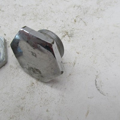 Pair of Triumph/BSA Chrome Hex 27mm Fork Top Nuts Caps