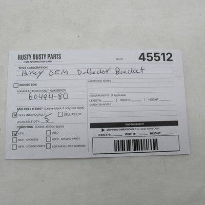 Harley-Davidson OEM Debris Deflector Bracket 60494-80
