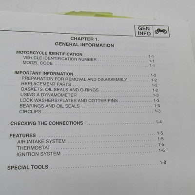 Yamaha YZF-R6L, YZF-R6CL Service Manual Guide LIT-11616-12-62 5GV-2819