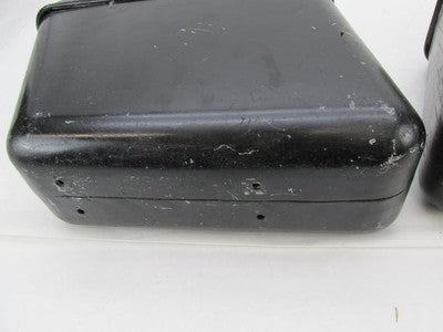 Pair of Vintage Black Metal Motorcycle Police Style Saddlebags 15"x5"x