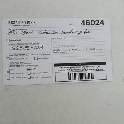 Harley OEM 10-16 Touring Catalytic Exhaust Header w/ Chrome Shields 66
