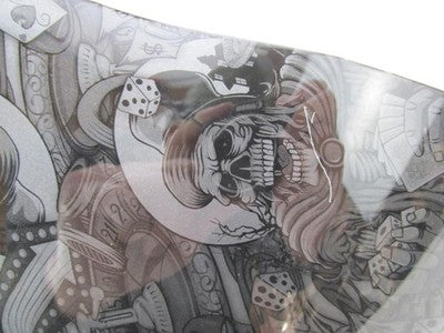 Harley-Davidson 1999-08 Smoked Fairing Windshield w/ Skull Graphics T1